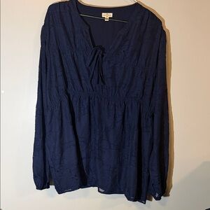 Coldwater Creek Elegant Navy Blouse